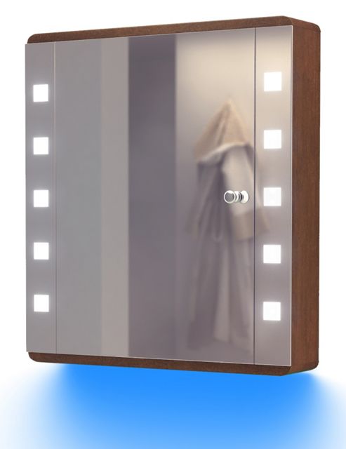 Image of Ambient Solid Oak Bathroom Cabinet With Demister, Sensor & Shaver Socket K4db