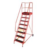 Heavy Duty 6 Tread Steel Warehouse Mobile Step (Punched Tread)