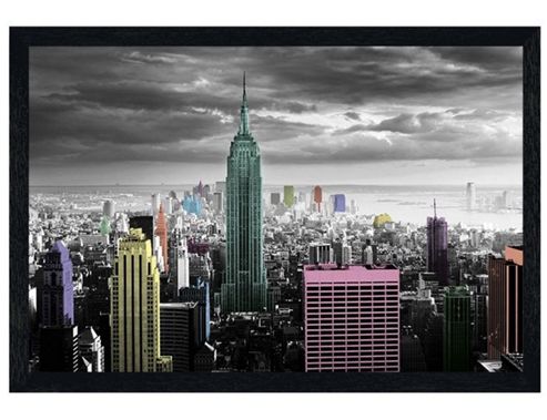 Image of New York City Black Wooden Framed Splashes Of Colour In The Big Apple Poster