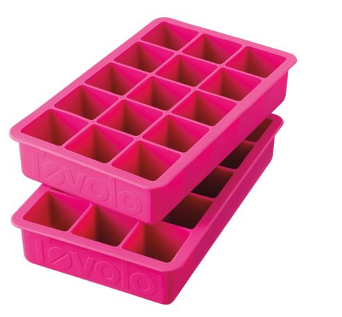 Image of Tovolo Set Of 2 Perfect Cube Ice Trays Fuchsia Pink