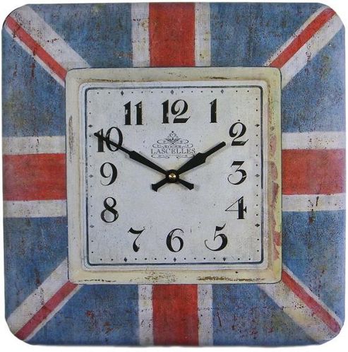 Image of Roger Lascelles Clocks Square Tin Union Jack Wall Clock