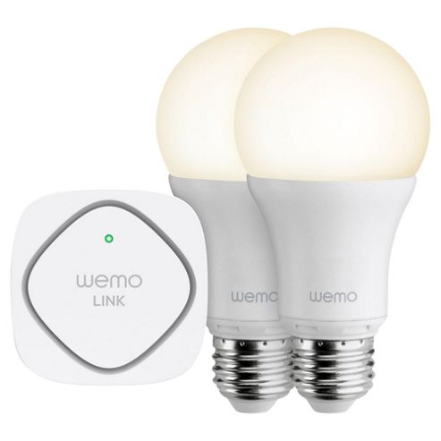 Image of Belkin Wemo Smart Light Bulb Starter Kit Bundle - screwfix (2 X Smart Bulbs + 1 X Wemo Link)