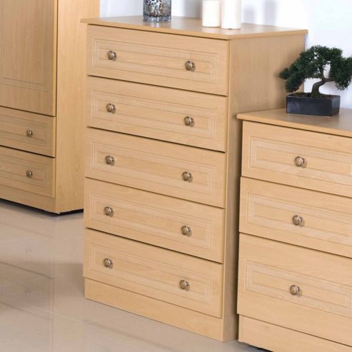 Image of Welcome Furniture Corrib 5 Drawer Chest - Beech