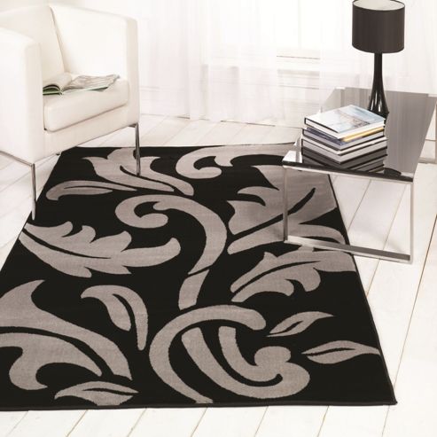 Image of Sincerity Modern Script Black/silver 160x230 Cm Rug
