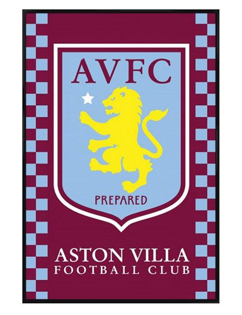 Image of Aston Villa Football Club Gloss Black Framed Crest Avfc Poster