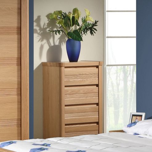 Image of Sleepline Mundo Narrow 4 Drawer Chest - White Mat Lacquered