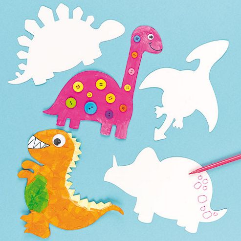 Image of Dinosaur Card Craft Blanks (pack Of 10)