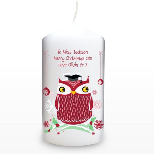 Image of Personalised Christmas Owl Candle