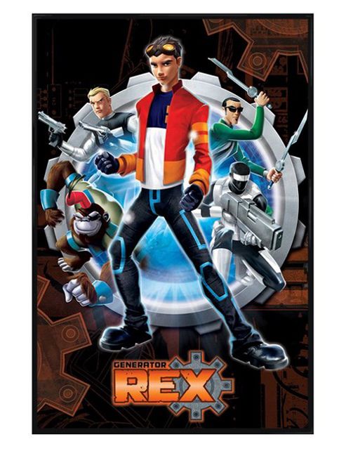 Image of Generator Rex Gloss Black Framed Rex, The White Knight, Boho Haha And The Team Poster