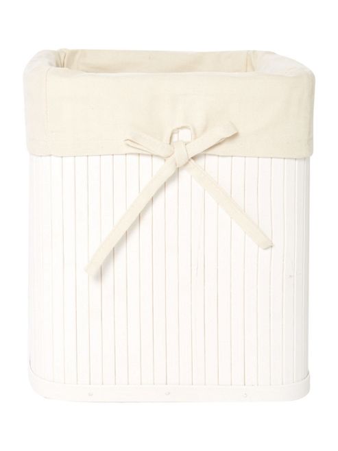 Image of Linea White Wash Bamboo Waste Bin