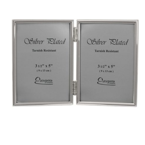 Image of Evergreen Thin Edge Double Photo Frame - 3.5" X 5"