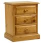 Kelburn Furniture Pine 3 Drawer Bedside Table in Antique Wax Lacquer