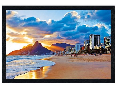 Image of Rio De Janiero Black Wooden Framed Rio Sunset Poster