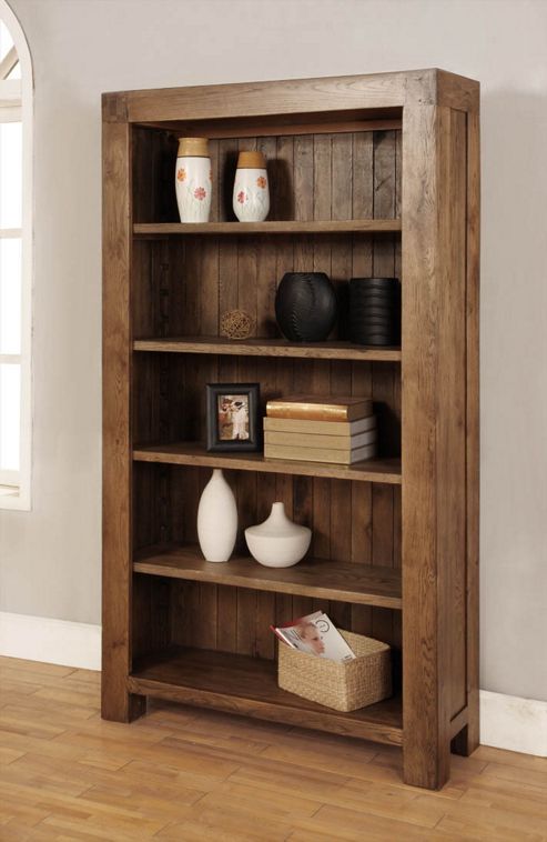 Image of Hawkshead Santana Four Adjustable Shelves Bookcase In Rich Patina