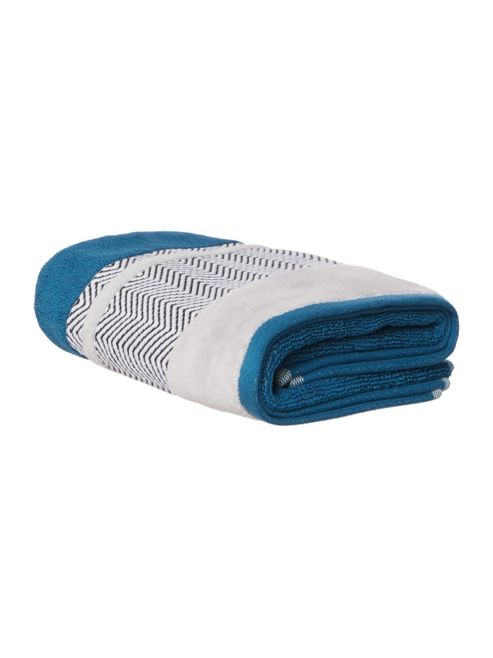 Image of Living By Christiane Lemieux Zig Zag Border Hand Towel Teal