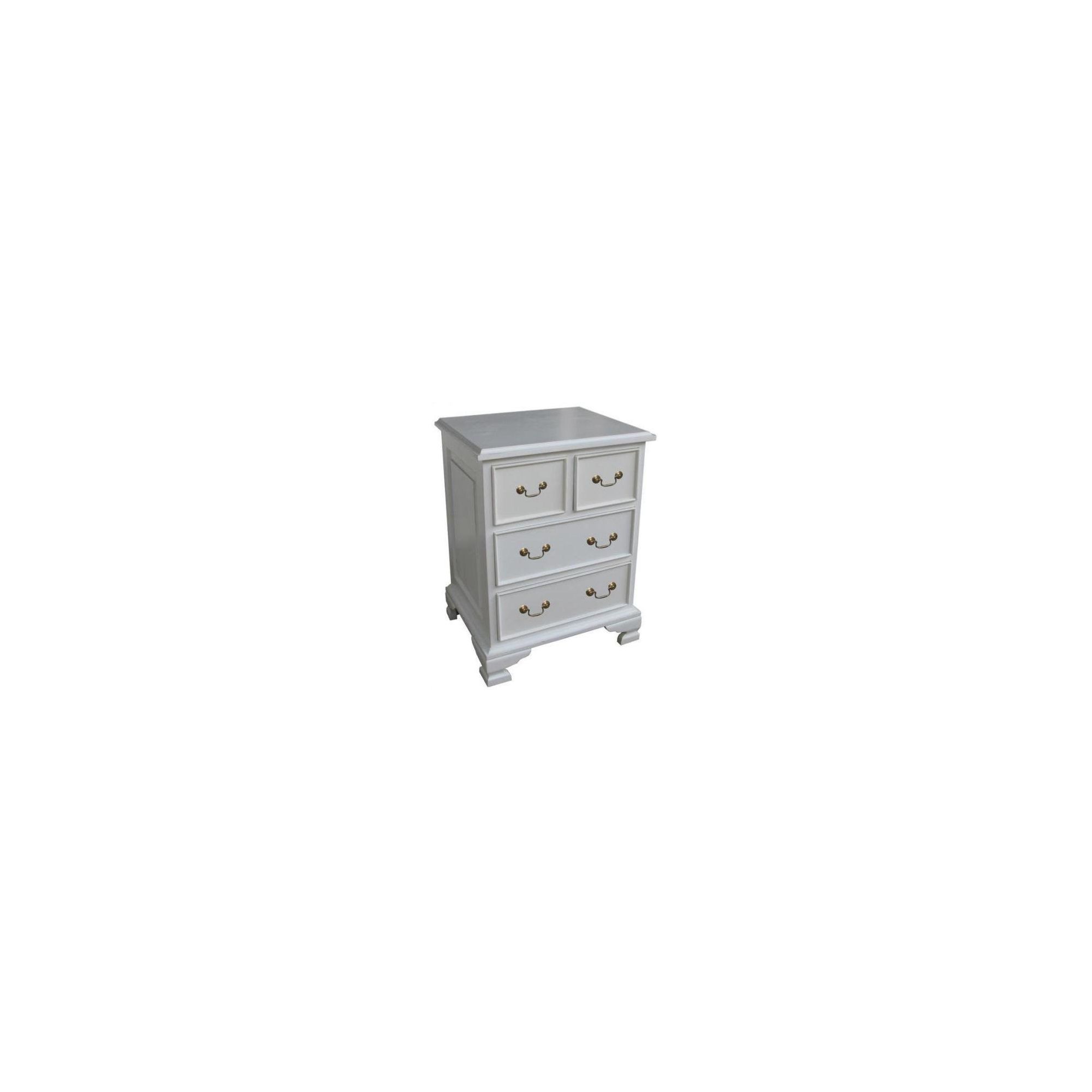 Lock stock and barrel Mahogany 4 Drawer Bedside Table in Mahogany - Antique White at Tesco Direct