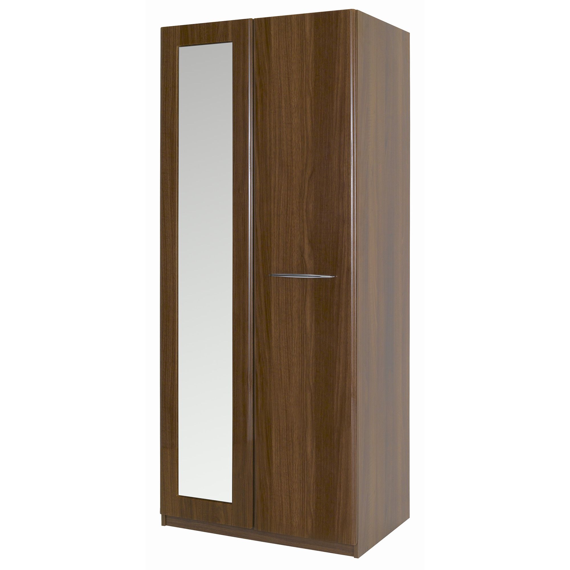 Alto Furniture Visualise Murano Wardrobe with Mirror in High Gloss Walnut at Tesco Direct