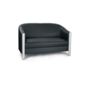 Eliza Tinsley Black Italian Leather Two Seater Tub Sofa