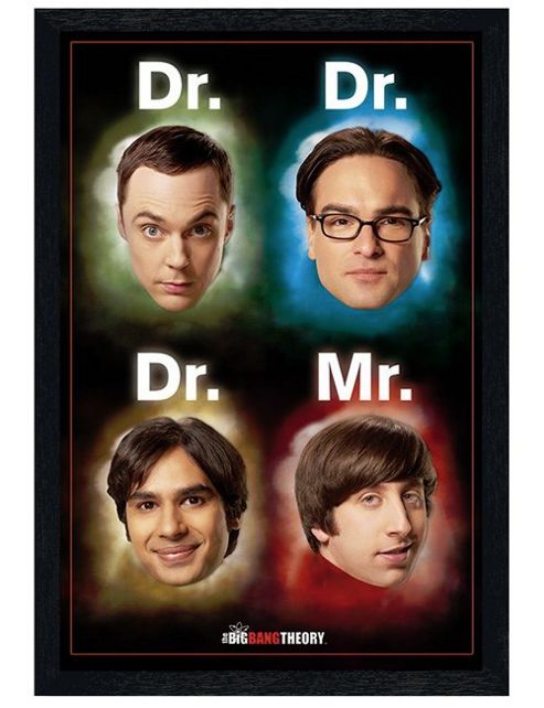 Image of The Big Bang Theory Black Wooden Framed Dr & Mr Tbbt Poster