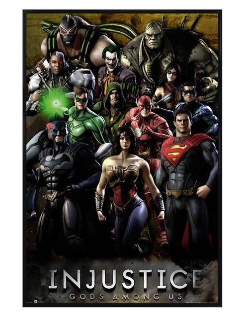 Image of Gloss Black Framed Dc Comics Injustice Gods Among Us Poster