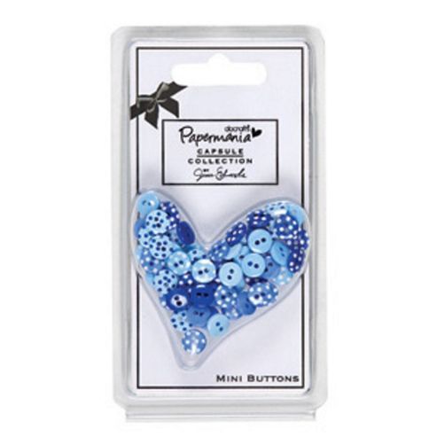 Image of Mini Buttons - Capsule Polka Burleigh Blue - 60pk