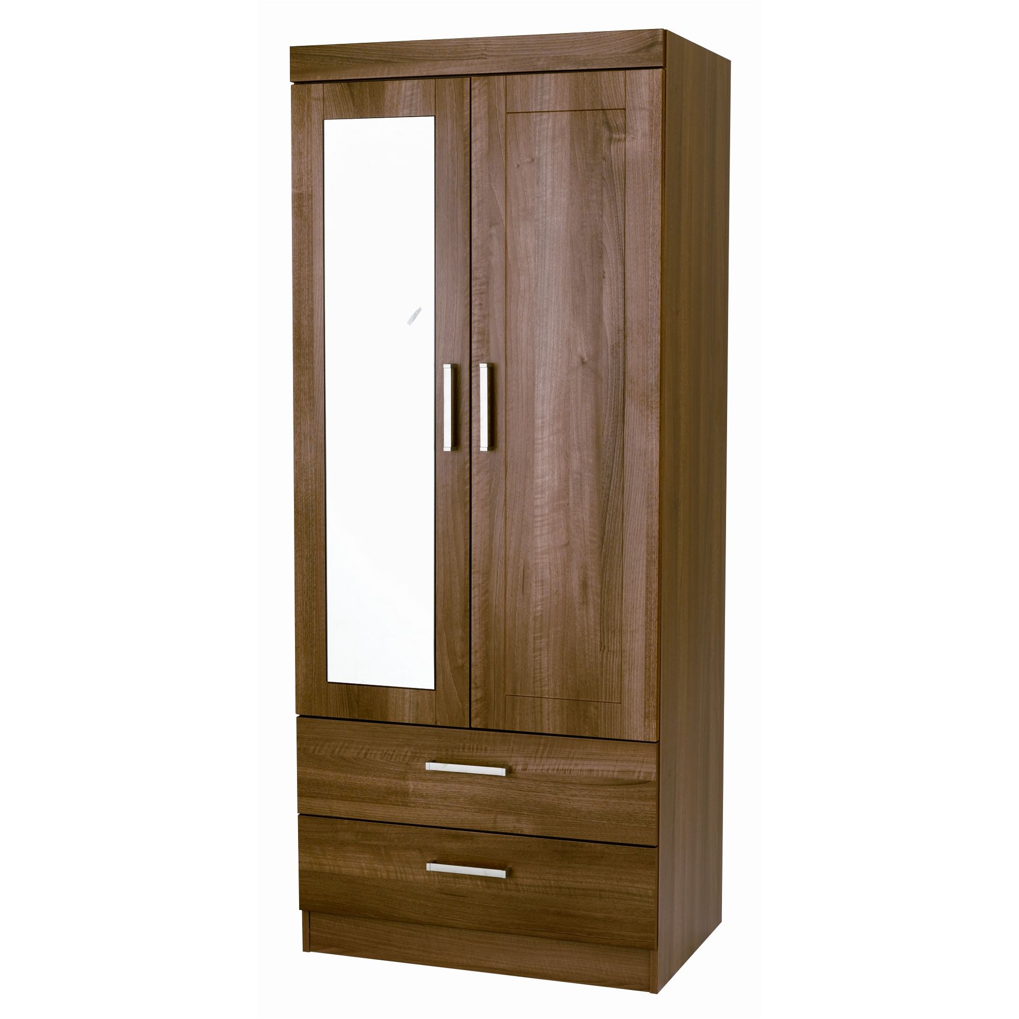 Alto Furniture Visualise Alive Combi Two Drawer Wardrobe in Natural Aida Walnut at Tesco Direct
