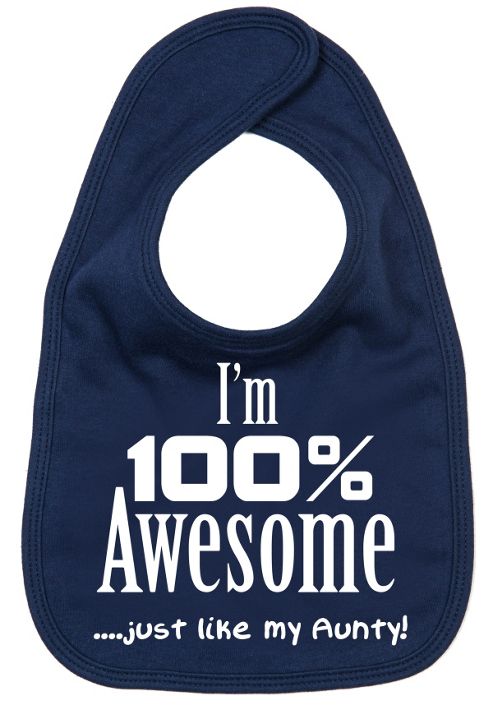 Image of Dirty Fingers I'm 100% Awesome Just Like My Aunty Bib Navy