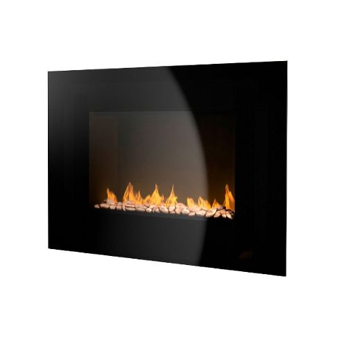 Image of Wl45008 Warmlite Black Flat Glass Wall Fire
