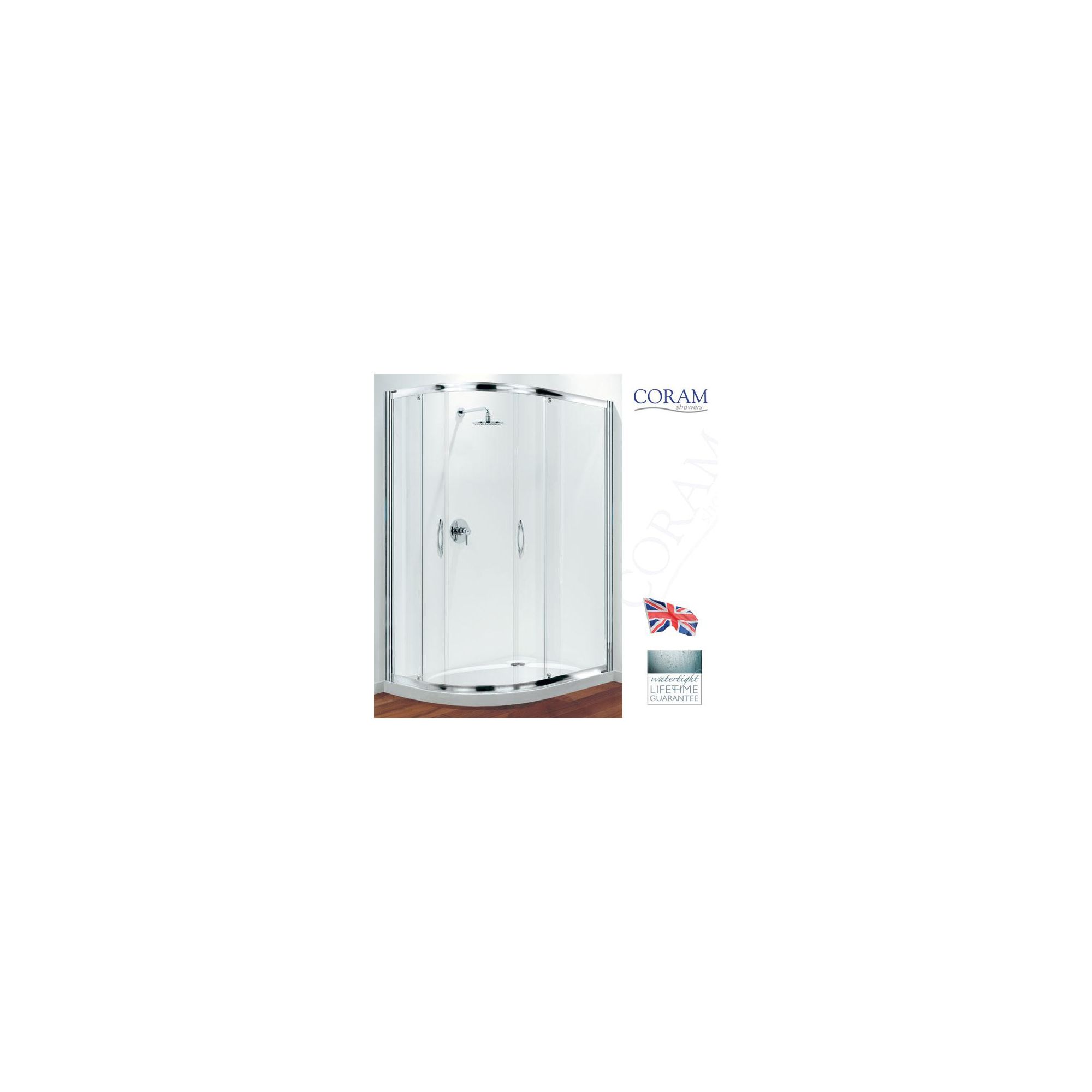 Coram Premier Offset Quadrant Shower Enclosure, 1200mm x 900mm, Low Profile Tray, 6mm Glass at Tesco Direct
