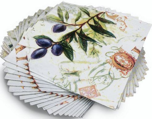 Image of Toscana Harvest Printed Olive Design Napkins By Occasion