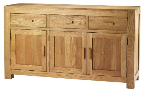 Image of Chunky Oak Three Door Sideboard