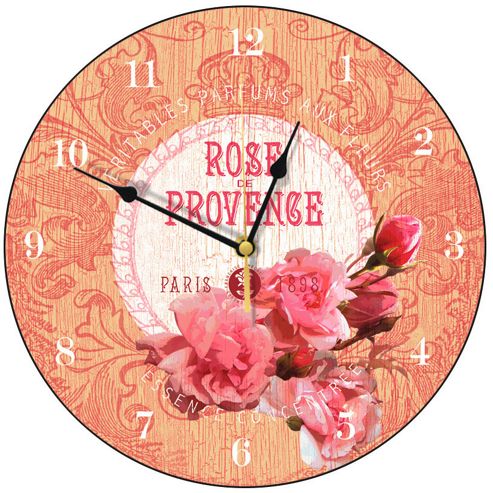 Image of Smith & Taylor Rose De Provence Round Wall Clock In Rich Cream