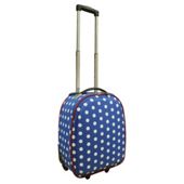 Tesco 2-Wheel Polka Dot Suitcase, Blue Small