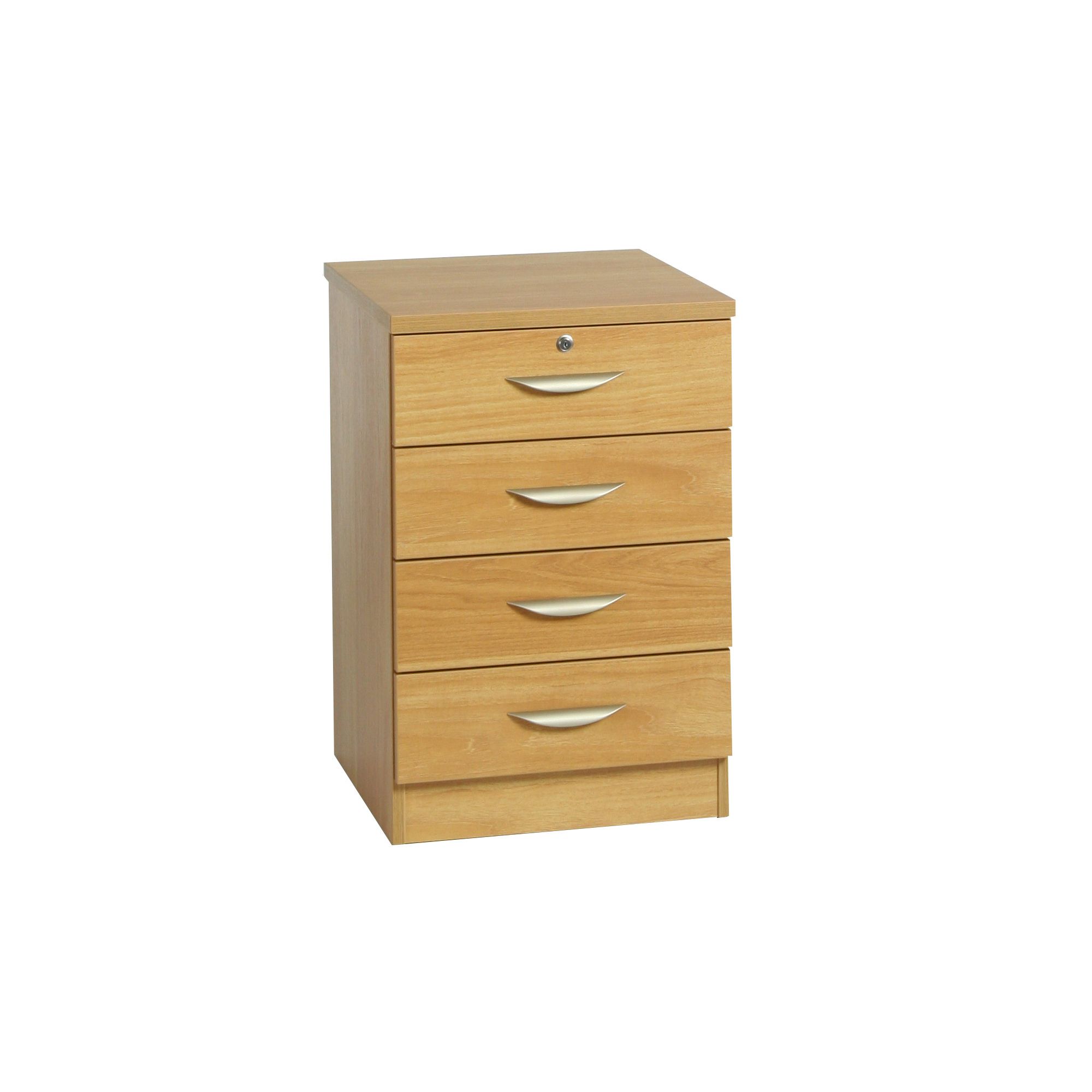 Enduro Four Drawer Wooden Pedestal - Teak at Tescos Direct