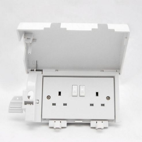 Image of Socket Safe Twin Plug Socket Cover - White