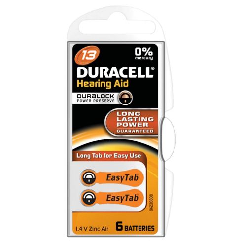 Image of Duracell Hearing Aid Batteries 13 6 Pack