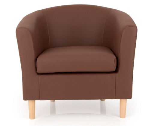 Image of Ultimum Lifestyle Salcombe Faux Leather Tub Chair - Brown