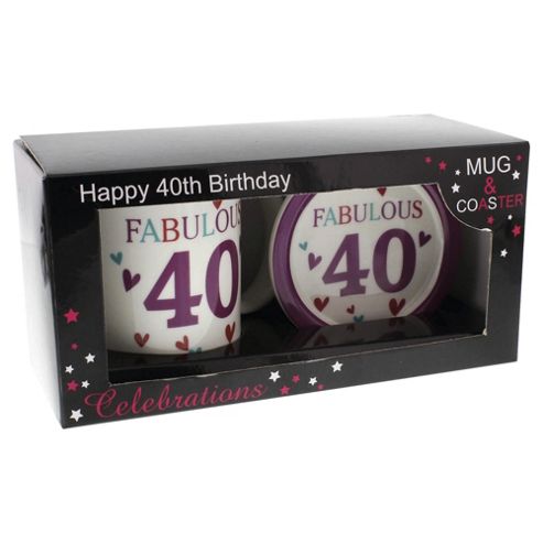 Image of Age 40 Mug And Coaster