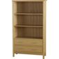 Home Essence Alexander Two Drawer High Bookcase in Natural Oak Veneer