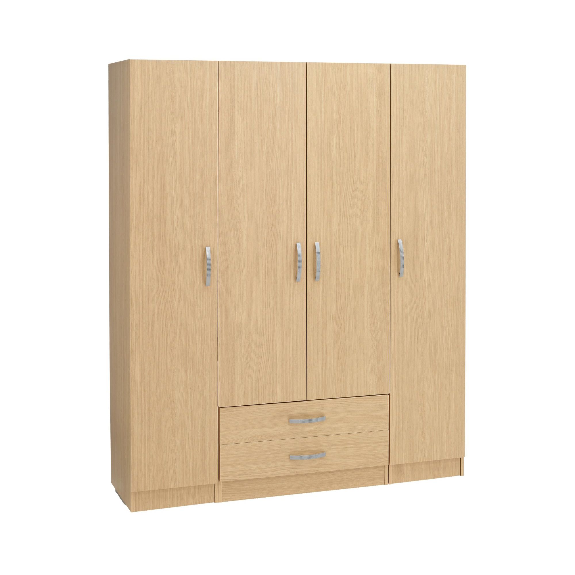 Ideal Furniture Budapest 4 Door Wardrobe - Beech at Tesco Direct