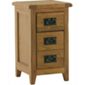 Kelburn Furniture Bordeaux 3 Drawer Small Bedside Table in Medium Oak Stain and Satin Lacquer