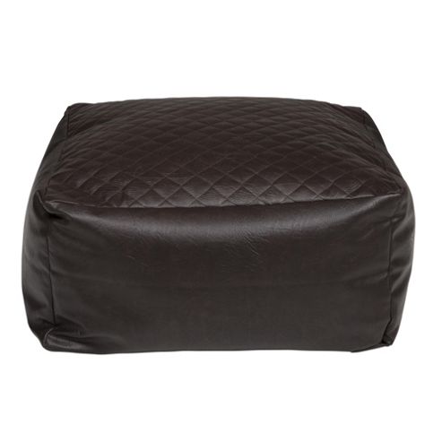 Image of Kaikoo Faux Leather Quilted Bean Bag Slab, Chocolate