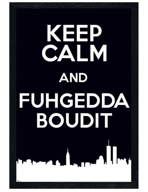 Image of Scarface Black Wooden Framed Keep Calm & Fuggedaboudit Poster