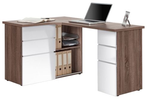 Image of Maja Oxford Oak And White Corner Desk