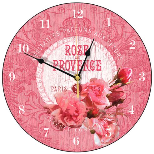 Image of Smith & Taylor Rose De Provence Round Wall Clock In Rose Pink