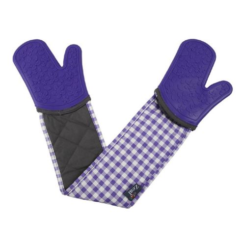Image of Gingham Double Oven Glove Purple
