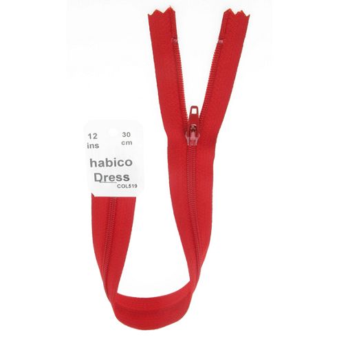 Image of Dress Zip - 30cm - Red