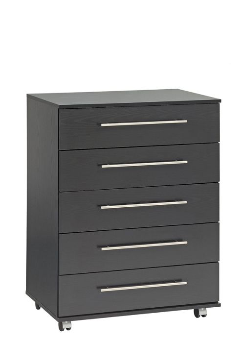 Image of Ideal Furniture Bobby 5 Drawer Chest - Black