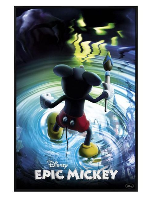 Image of Disney Epic Mickey Gloss Black Framed Fearless Mickey Poster