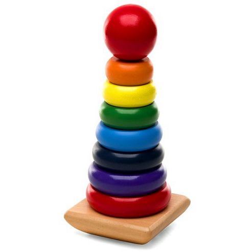 Image of Melissa & Doug - Wooden Rainbow Stacker
